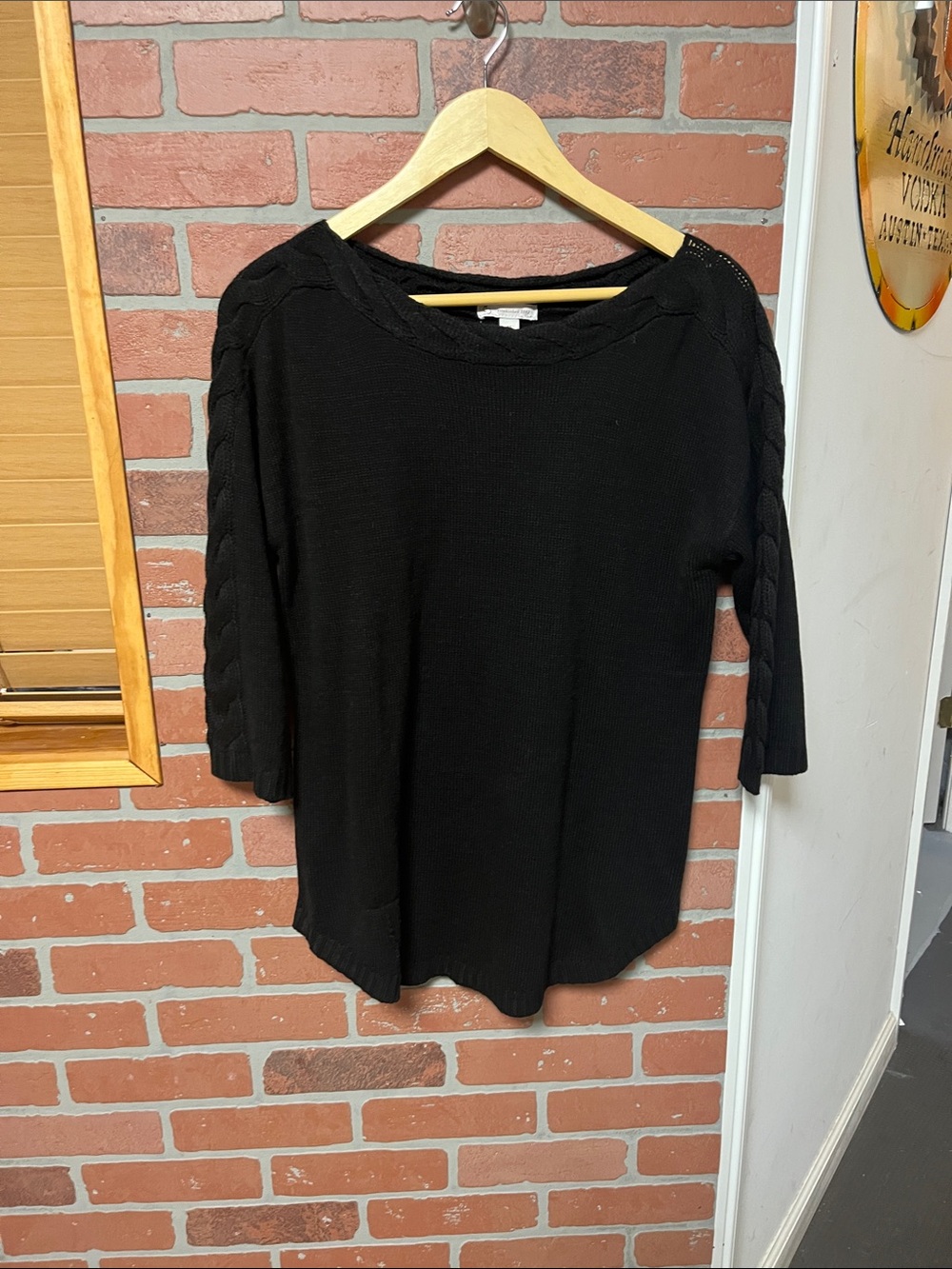 Black Women's Knit Sweater - Classic Crewneck